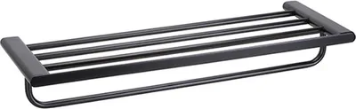 Produktbild von BORGANIC BLACK Handtuchablage Edelstahl Schwarz 214x640x95 mm für Bad & WC >> zum Bohren