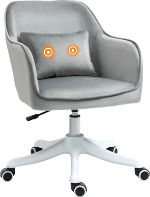 Zdjęcie produktu dla Fotel biurowy Vinsetto z regulacją wysokości 78-86 cm, obrotowy, komputerowy, z funkcją USB, z funkcją wibracji, z poduszką lędźwiową i funkcją masażu, jasnoszary