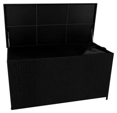 Immagine prodotto di Contenitore per cuscini in rattan, capacità 700 litri, colore nero