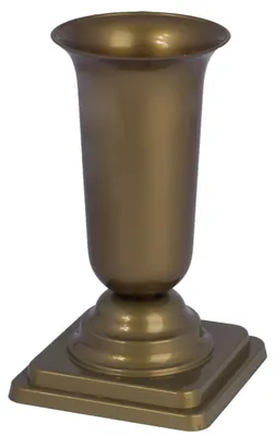 Produktbild von Grabvase Kunststoff - gold - H27 cm - Grabschmuck - Blumenvase fur Gedenkstatte/friedhof