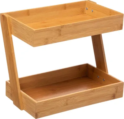 Image de Organiseur de cuisine en bambou, 2 étagères