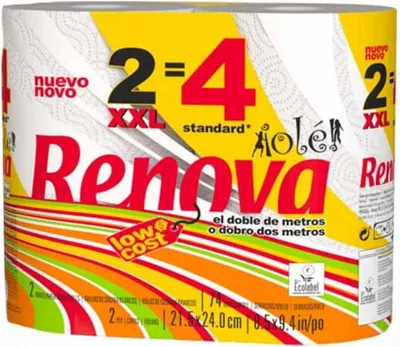Image de Rouleau essuie-tout Renova Olé Double XXL, lot de 2 rouleaux