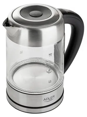 Produktbild von Adler AD 1247 NEW Wasserkocher 1 7 l Haselnuss  Edelstahl  Transparent 2200 W