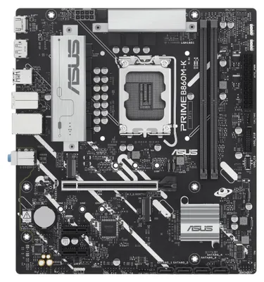Produktbild von ASUS PRIME B860M-K, Intel, LGA 1851 (Socket V1), Intel Core Ultra (Series 2), LGA 1851, DDR5-SDRAM, 128 GB