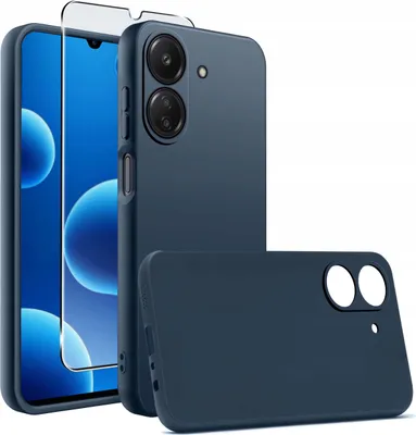 Zdjęcie produktu dla Etui Czarne Matowe Silikon Slim do Xiaomi Redmi 13C | Poco C65 + SZKŁO 9H