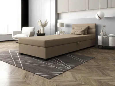 Obrázek produktu pro Jednolůžková čalouněná postel 80x195 NALINDA 2 - hnědá
