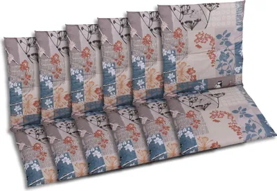 Produktbild von GO-DE Textil, Sesselauflage Niederlehner, 6er-Set, Farbe: taupe, Maße ca.: 98 cm x 48 cm x 5 cm