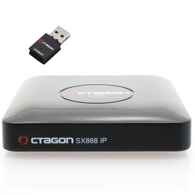 Produktbild von Octagon SX888 IP HEVC Full HD LAN USB H.265 IPTV m3u VOD Stalker Xtream Multimedia Box 300Mbit Wlan