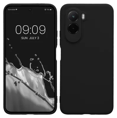Produktbild von kwmobile Handyhülle für Xiaomi Poco M7 4G Hülle - weiches Handy Silikon Case - Schutzhülle Cover - Schwarz matt