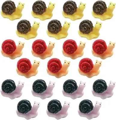 Productafbeelding van Set van 21 Miniatuur Slakkenmodellen voor Decoratie