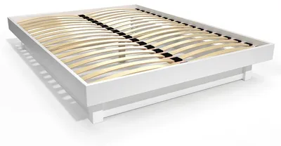 Produktbild von Plattformbett 140x200 aus Massivholz - Weiß