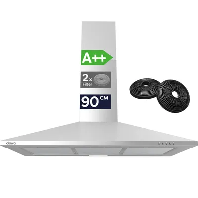 Produktbild von CIARRA A++ 406 m³/h Dunstabzugshaube 90 cm Wandhaube Pyramide Abzugshaube 3 Stufen VMS9201