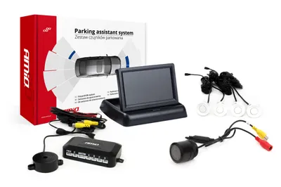 Obrázok produktu pre AMiO Asistenty parkovania TFT02 4,3" s kamerou HD-301-IR, 4-senzorové, biele