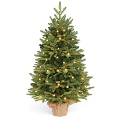 Productafbeelding van HOKEEPER Kunstkerstboom, 90 cm, met LED-verlichting en groene PVC-takken
