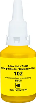 A bottle of yellow ink.