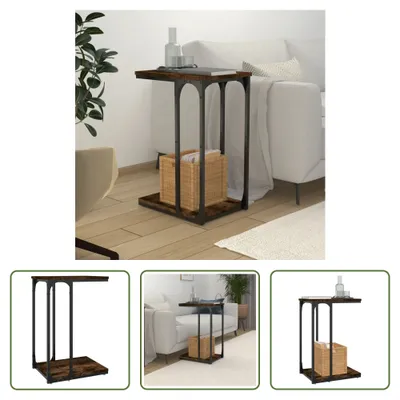 Obrázek produktu pro The Living Store boční stolek kouřový dub 40x30x60 cm materiál na bázi dřeva