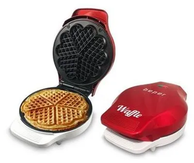 Obrázok produktu pre Beper BT.603Y, 5 wafle/waflí, Srdce (tvar), Červená, Biela, 1000 W, 185 mm, 235 mm
