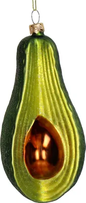 Obrázek produktu pro Skleněná vánoční ozdoba, 12,9 cm, figurka avokáda, zelená