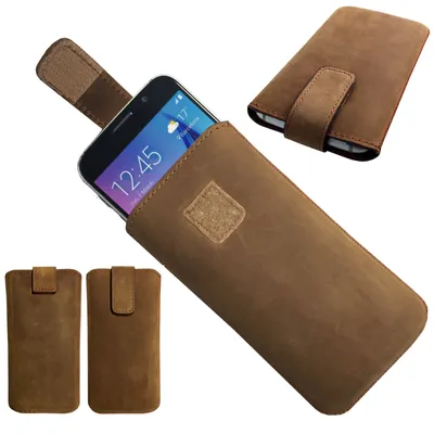 Produktbild von 1A ECHT LEDER BRAUN Slim Cover Case Schutz Hülle Etui Tasche für UMI Z