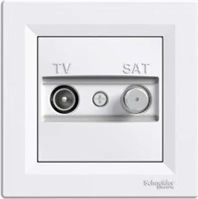 Immagine prodotto di Presa passante TV-SAT (8dB) con cornice, bianco Schneider Asfora EPH3400321