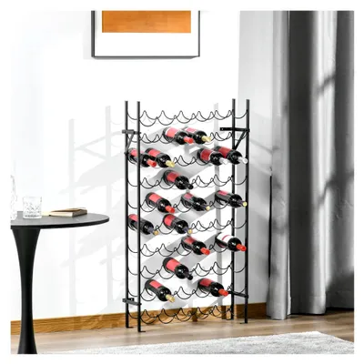 Produktbild von Weinregal Flaschenregal 60 Flaschen Wandmontage Metall Schwarz