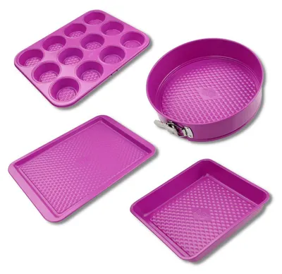 Immagine prodotto di set di 4 teglie da forno - FACKELMANN - Tasty Pâtisserie - da 23 a 38 cm - Fucsia