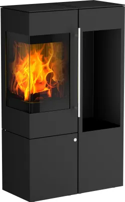 Produktbild von Kaminofen Olsberg IPALA SMART Compact 5 kW Türanschlag Rechts Ofen Holzofen Kamin : mit Holzregal