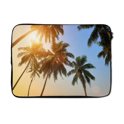 Produktbild von MuchoWow® Laptop Hülle 14 ZollPalme - Sonne - Sommer - Tropisch Laptoptasche - Laptoptasche - Stoßsicher - Schutzhaube