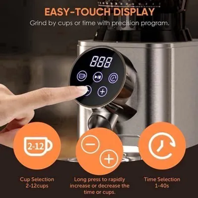 Produktbild von Elektrische Kaffeemühle – 48 Mahlgrade – Automatische Kegelmahlwerk für Espresso