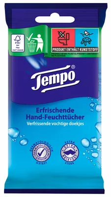 Produktbild von Tempo fresh to Go Classic erfrischende Feuchttücher (10St Packung)