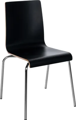 Produktbild von CLP Stapelstuhl Gahanna Formholz mit HPL-Laminat Stahlgestell belastbar bis 150 kg schwarz