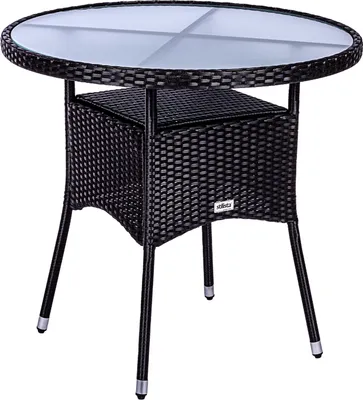 Obrázek produktu pro STILISTA Polyratanový stolek, 80 x 80 x 75 cm, černý