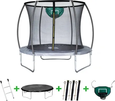 Image de Trampoline avec filet intérieur "jumper" - Ø 4,60 m - Gris