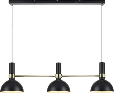 Image de LARRY Lampe à suspendre noire 3 ampoules