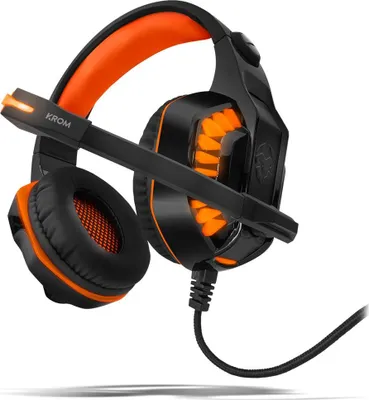 Produktbild von Krom Konor, Kabelgebunden, Gaming, 20 - 20000 Hz, 370 g, Kopfhörer, Schwarz, Orange