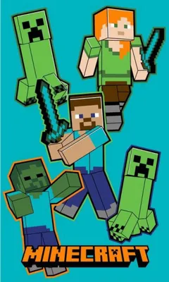 Produktbild von Minecraft Handtuch 30x50cm Crawler Motiv Kinder Gästehandtuch