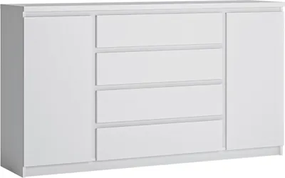 Produktbild von Sideboard 165,4cm in weiß mit 4 Schubladen und 1 Tür FORTALEZA-129, B/H/T ca. 165,4/92,9/40 cm