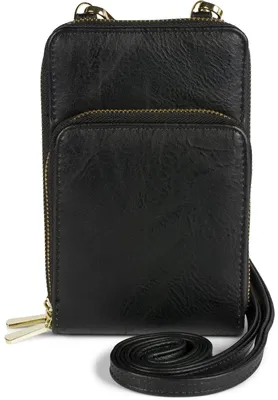 Produktbild von styleBREAKER Damen Mini Handy Umhängetasche RFID Block, Schwarz