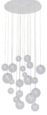 Produktbild von Atmooz Camau 20 Pendelleuchte – G4 – Ø 80 cm x H 400 cm – moderne Hängeleuchte für Esszimmer – Leuchtmittel nicht enthalten – weiß und klar