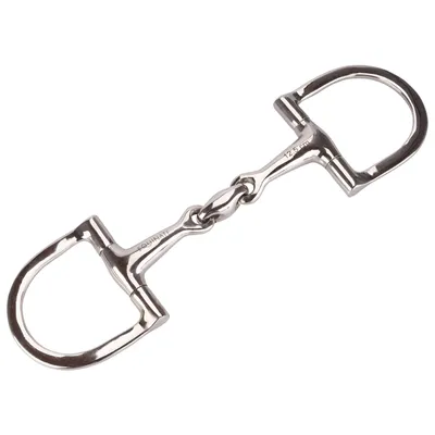 Zdjęcie produktu dla Wędzidło z pierścieniami w kształcie litery D Equinate ze stali nierdzewnej 16 mm podwójnie łamane 14,5 cm