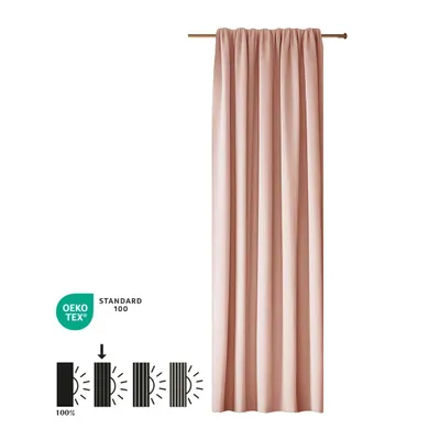 Produktbild von Vorhang Amber Blickdicht HOOMstyle 140x270cm - Kräuselband - Rosa