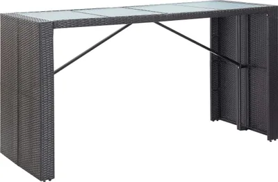 Produktbild von vidaXL 9-tlg. Gartenbar-Set Poly Rattan Schwarz