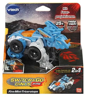 Produktbild von Switch & Go Dinos - Fire-Mini-Triceratops