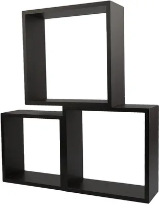 Zdjęcie produktu dla Ibenzoa® Wandregal Würfel, czarny, 25x20x15 cm – zestaw drewnianych półek ściennych, nowoczesna, samodzielna półka na książki idealna do dekoracji i przechowywania drobnych przedmiotów
