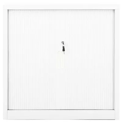 Produktbild von vidaXL Schrank mit Schiebetür Weiß 90x40x90 cm Stahl