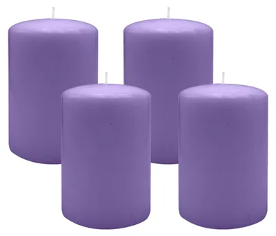 Produktbild von Flachkopf-Stumpenkerzen Veilchen 120 x Ø 50 mm, 4 Stück