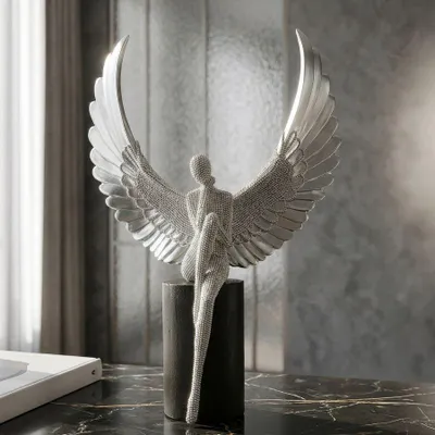 Immagine prodotto di Mauro Ferretti figura decorativa angelo Sparky 24x8x34 cm argento nero