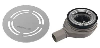 Immagine prodotto di Polysan Flexia - Sifone per bagno Geberit, diametro 90 mm, DN40, tappo rotondo in acciaio inox 17761