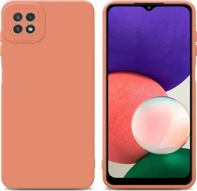 Zdjęcie produktu dla Pokrowiec Cadorabo do Samsung Galaxy A22 5G z pomarańczowym silikonowym etui TPU na telefon komórkowy
