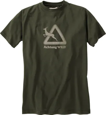 Produktbild von XXL Hubertus T-Shirt dunkeloliv Frontprint